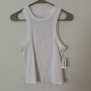 brand new! old navy white high neck halter crop tank top🤍